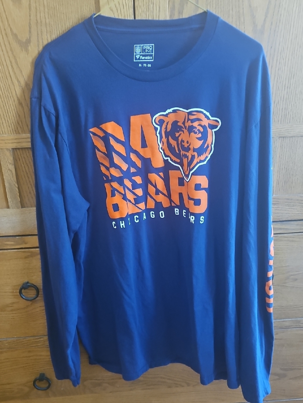 Chicago Bears Navy Long Sleeve Tee with Orange Logo